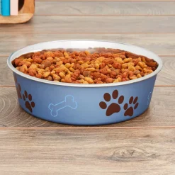 Loving Pets Metallic Blueberry Non-Skid Stainless Steel Pet Bowl