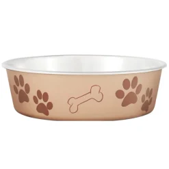 Loving Pets Metallic Champagne Non-Skid Stainless Steel Pet Bowl