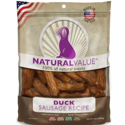 Loving Pets Natural Value Duck Sausages Dog Jerky Treats (13 oz)