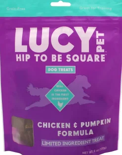 Lucy Pet Products Hip to Be Square Chicken & Pumpkin Formula Dog Treats, 6-oz