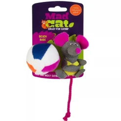 Mad Cat Beach Babe Mouse w/Catnip & Silvervine Toy For Cats (2 pk)