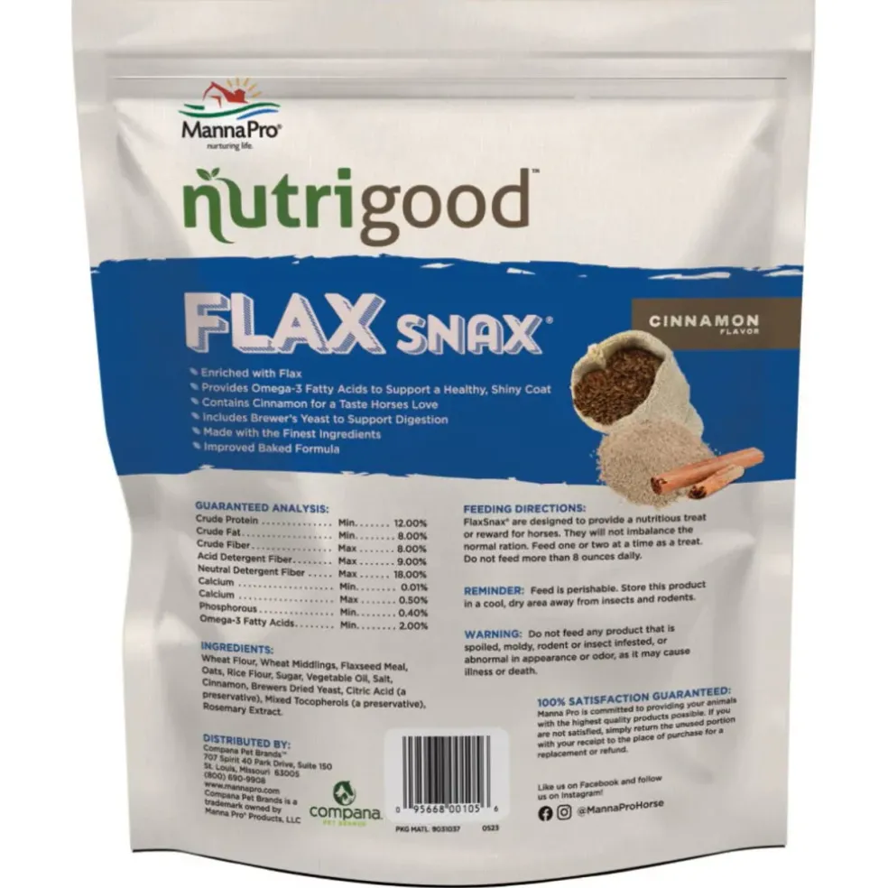 Manna Pro Nutrigood Flax Snax Cinnamon Treats for Horses (3.2 lb)