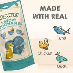 Meowee! Savory Spoonables with Tuna, Chicken & Duck Lickable Treats For Cats