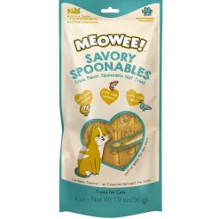 Meowee! Savory Spoonables with Salmon, Chicken & Duck Lickable Treat For Cats