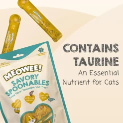 Meowee! Savory Spoonables with Salmon, Chicken & Duck Lickable Treat For Cats