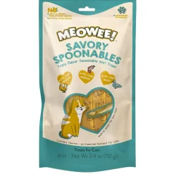 Meowee! Savory Spoonables with Salmon, Chicken & Duck Lickable Treat For Cats