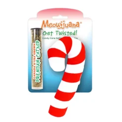 Meowijuana Get Twisted Candy Cane Fillable Catnip Toy