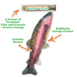 Meowijuana Refillable Get Smoked Fish Cat Toy with Refillable Catnip