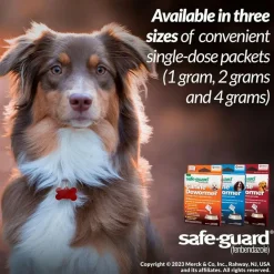 Merck Safe-Guard Canine Dewormer for Dogs 6 weeks and older (2g x 3 sachets)
