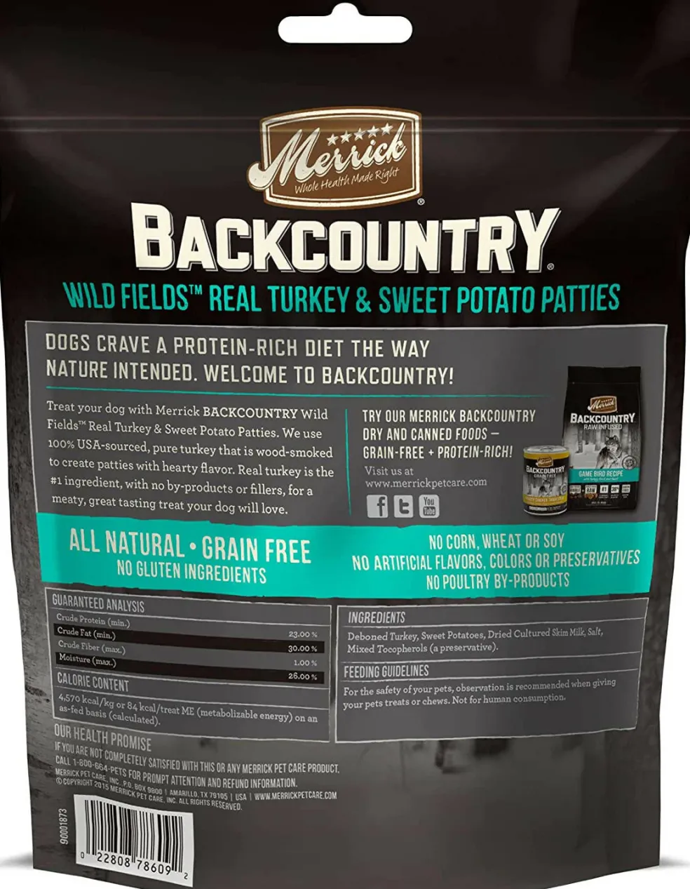 Merrick Backcountry Wild Prairie Turkey and Sweet Potato Pattie Dog Treats (4 oz)