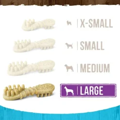 Merrick Fresh Kisses Double-Brush Mint Breath Strips Dental Dog Treats, Large