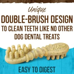 Merrick Fresh Kisses Double-Brush Mint Breath Strips Dental Dog Treats, Medium