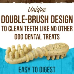 Merrick Fresh Kisses Double-Brush Mint Breath Strips Dental Dog Treats, Extra Small
