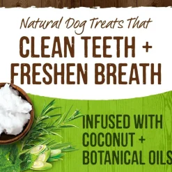 Merrick Fresh Kisses Double-Brush Coconut & Botanical Oil Dental Dog Treats, Large