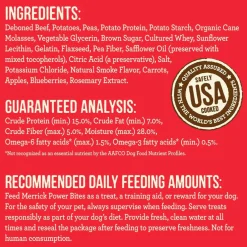Merrick Power Bites Soft & Chewy Grain Free Real Beef Dog Treats (6 oz)