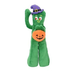 Multipet Gumby wtih Pumpkin & Witch Hat Plush Dog Toy, 10.5"