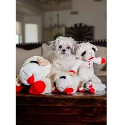Multipet Lamb Chop Squeaker Mat Plush Dog Toy 9