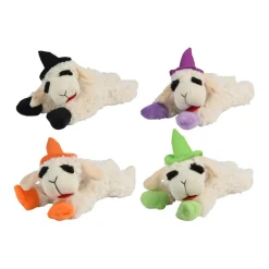 Multipet Lamb Chop with Witch Hat Plush Dog Toy, Assorted Colors, 1 count