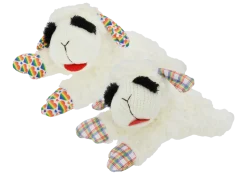 Multipet Rainbow Lamb Chop Plush Dog Toy 10.5"