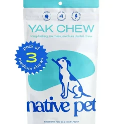 Native Pet Gluten & Lactose-Free Yak Flavored Dental Chews for Dogs