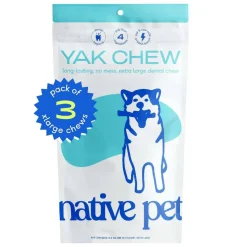 Native Pet Gluten & Lactose-Free Yak Flavored Dental Chews for Dogs