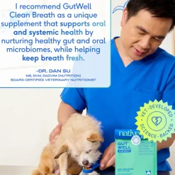 Native Pet Gutwell Clean Breath, Dental Care Supplement for Dogs (60 scoops)