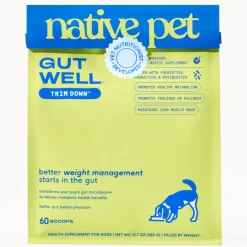 Native Pet Gutwell Trim Down, Weight Management & Metabolic Supplement for Dogs (60 scoops)