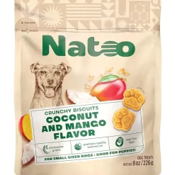 Natoo Crunchy Biscuits Coconut & Mango Flavor Dog Treats, 8-oz