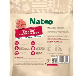 Natoo Crunchy Biscuits Oats & Berries Flavor Dog Treats, 8-oz
