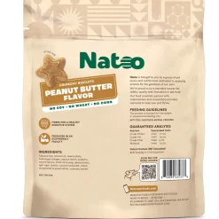 Natoo Crunchy Biscuits Peanut Butter Flavor All Sized Dog Treats, 8-oz