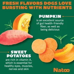 Natoo Crunchy Biscuits Sweet Potato & Pumpkin Flavor Dog Treats, 8-oz