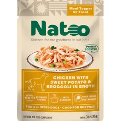Natoo Meal Topper or Treat Chicken, Sweet Potato Broccoli in Broth Dog Food