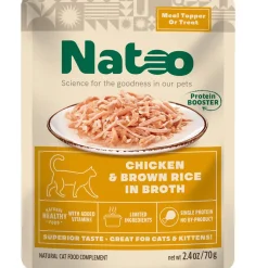 Natoo Meal Topper or Treat Chicken & Brown Rice in Broth Cat Food