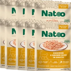 Natoo Meal Topper or Treat Chicken & Brown Rice in Broth Cat Food