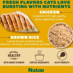 Natoo Meal Topper or Treat Chicken & Brown Rice in Broth Cat Food
