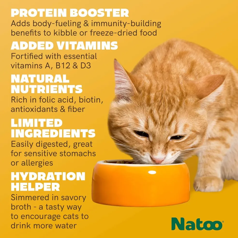 Natoo Meal Topper or Treat Chicken & Brown Rice in Broth Cat Food