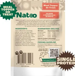 Natoo Meal Topper or Treat Salmon & Brown Rice in Broth Dog Food, 3 oz