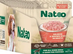 Natoo Meal Topper or Treat Salmon & Brown Rice in Broth Dog Food, 3 oz