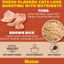 Natoo Meal Topper or Treat Tuna & Brown Rice in Broth Cat Food