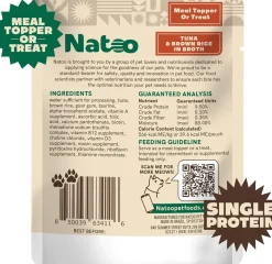 Natoo Meal Topper or Treat Tuna & Brown Rice in Broth Cat Food