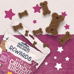 Natural Balance Pet Foods Rewards Bite-Size Crunchy Biscuits Small Breed Dog Treats Venison, 8-oz