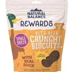 Natural Balance Pet Foods Rewards Bite-Size Crunchy Biscuits Small Breed Dog Treats Duck, 8-oz