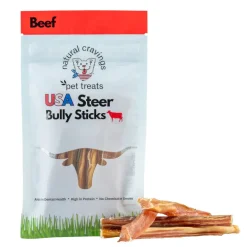 Natural Cravings USA Steer Bully Sticks Dog Chew 5", 5-count