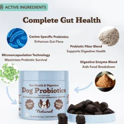 Natural Dog Company Gut Health & Digestion Dog Probiotics (45 Soft Chews)