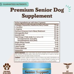 Natural Dog Company Senior Support with Adaptogens, Antioxidant, & Amino Acids (90 soft chews)