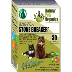 Natura Petz Organics Stone Breaker Starter Pack Organic Support for Bladder Stones & Kidney Stones fro Cats (30 ct)