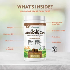NaturVet Adult Daily Care Multi-Benefit 10-in-1 Support For Dogs (60 Soft Chew)