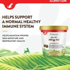 NaturVet Aller-911 Allergy Aid Soft Chews Plus Antioxidants for Dogs, 70 count