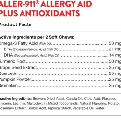 NaturVet Aller-911 Allergy Aid Soft Chews Plus Antioxidants for Dogs, 70 count