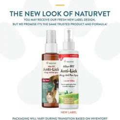 NaturVet Aller-911 Anti-Lick Allergy Aid Paw Spray with Aloe Vera for Dogs & Cats, 8-oz